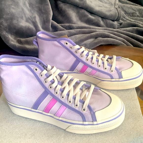 Adidas new with tags purple Nizza platform mid rise running shoes - Picture 3 of 5